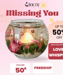 Nến Thơm Candles SOLYN Missing You 100g – Hương Gỗ Trầm Ấm, Lưu Giữ Cảm Xúc Nhớ Nhung