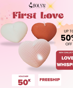 Nến Thơm Handmade Candles SOLYN First Love 100g - Hương Ngọt Ngào Dễ Thương & Decor Phòng