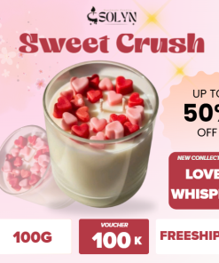 Nến thơm Handmade Candles SOLYN Sweet Crush 100g – Nến Tim Trang Trí, Decor Phòng, Quà Tặng Lãng Mạn
