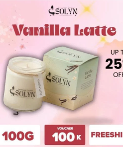 Nến Thơm Vanilla Latte – Nến Hũ Thủy Tinh (Hương Sữa Dừa) – SOLYN