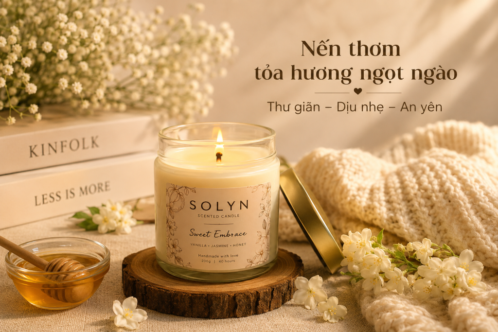 Nến thơm tả hương ngọt ngào